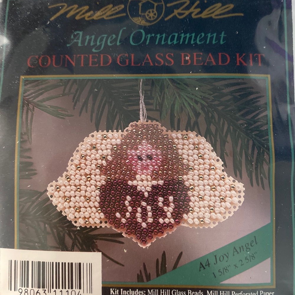 MILL HILL ANGEL Joy Christmas Ornament Counted Glass Bead Kit - NEW